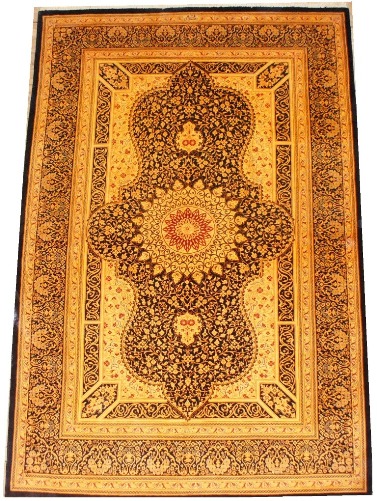 Ghom silk-carpet with Kap-Korani-design